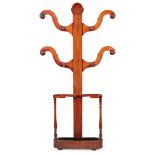 VICTORIAN MAHOGANY HALL COAT AND HAT STAND 19TH CENTURY