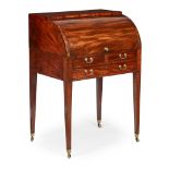 LATE GEORGE III MAHOGANY AND EBONY CYLINDER DESK LATE 18TH/ EARLY 19TH CENTURY