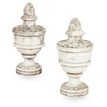 PAIR OF WHITE MARBLE ARCHITECTURAL FINIALS EARLY 19TH CENTURY