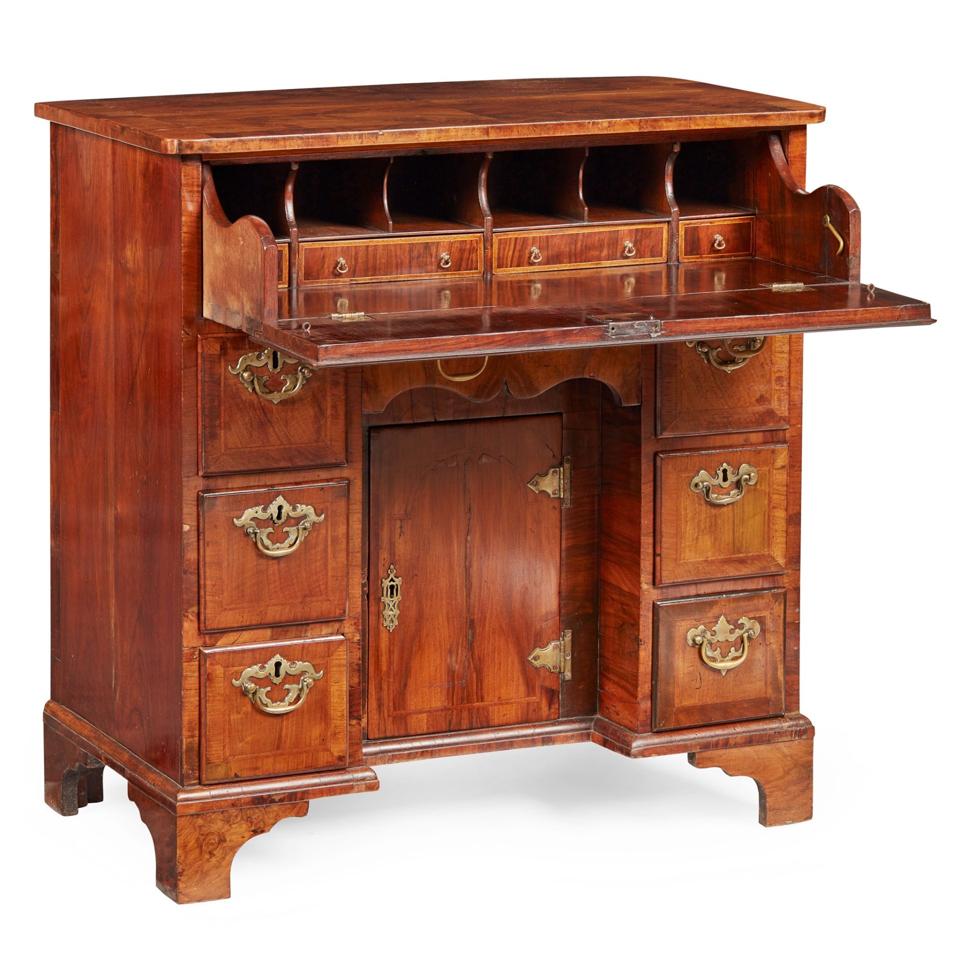 GEORGE II WALNUT KNEEHOLE SECRETAIRE DRESSING TABLE 18TH CENTURY - Image 2 of 3