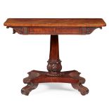 WILLIAM IV MAHOGANY PEDESTAL SIDE TABLE EARLY 19TH CENTURY