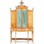 GEORGE III SATINWOOD, KINGWOOD, AND BRASS SECRETAIRE BOOKCASE LATE 18TH CENTURY