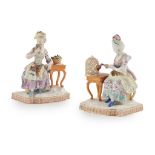PAIR OF MEISSEN FIGURES, FROM THE FIVE SENSES 19TH CENTURY