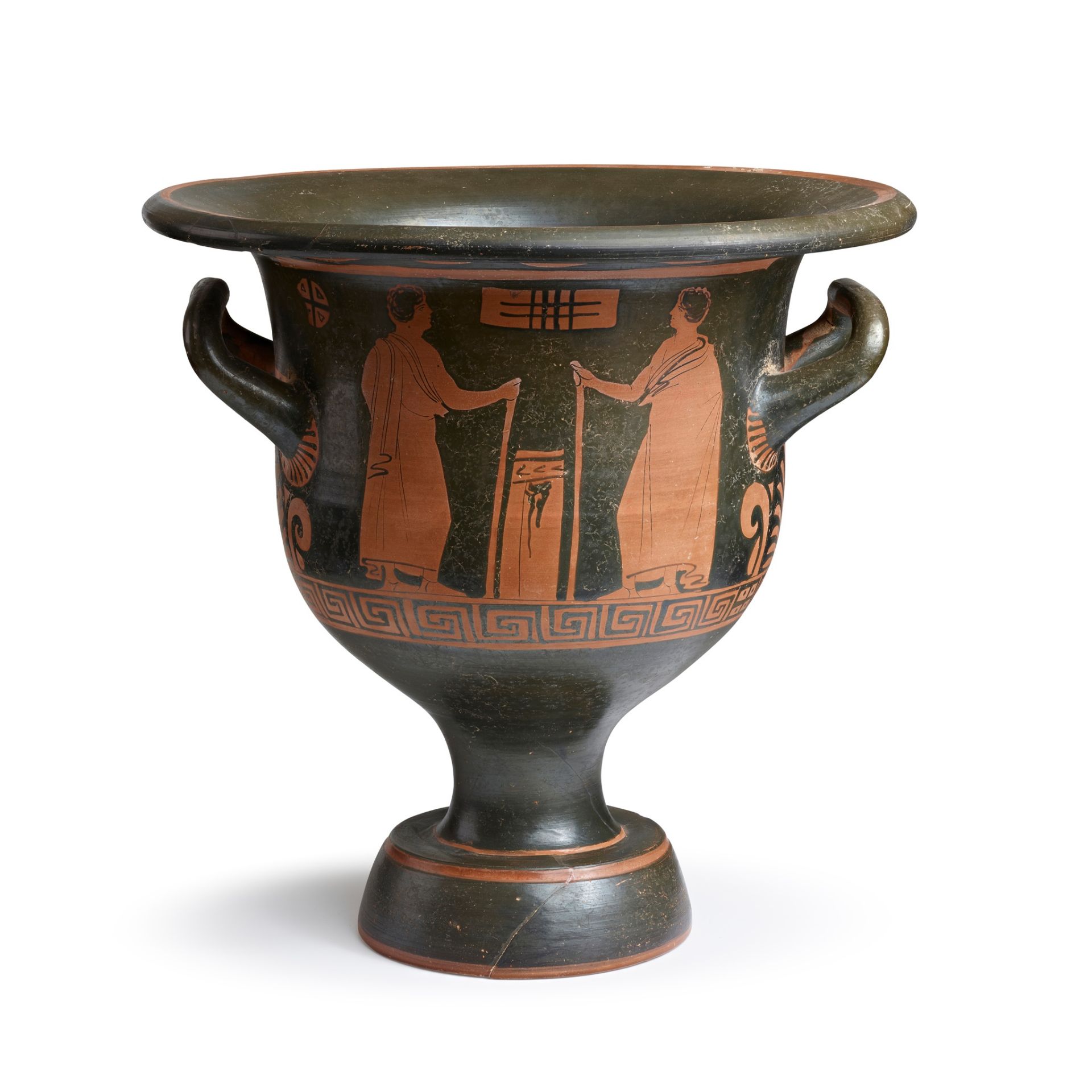 ANCIENT GREEK APULIAN RED FIGURE BELL KRATER SOUTH ITALY, CIRCA 400-300 BCE
