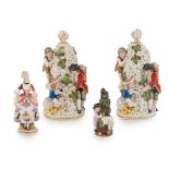 FOUR CONTINENTAL PORCELAIN SCENT BOTTLES MID 19TH CENTURY