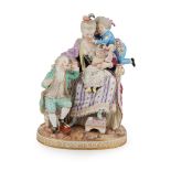 MEISSEN FIGURE GROUP, 'THE GOOD MOTHER' LATE 19TH CENTURY