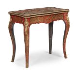 Y NAPOLEON III RED BOULLE MARQUETRY CARD TABLE 19TH CENTURY