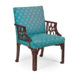 GEORGE III 'CHINESE CHIPPENDALE' MAHOGANY ARMCHAIR, IN THE MANNER OF THOMAS CHIPPENDALE MID 18TH