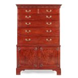 GEORGE III MAHOGANY INVERTED SECRETAIRE PRESS CUPBOARD 18TH CENTURY