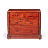 EARLY VICTORIAN MAHOGANY CHEST OF DRAWERS, A. SOLOMON MID 19TH CENTURY