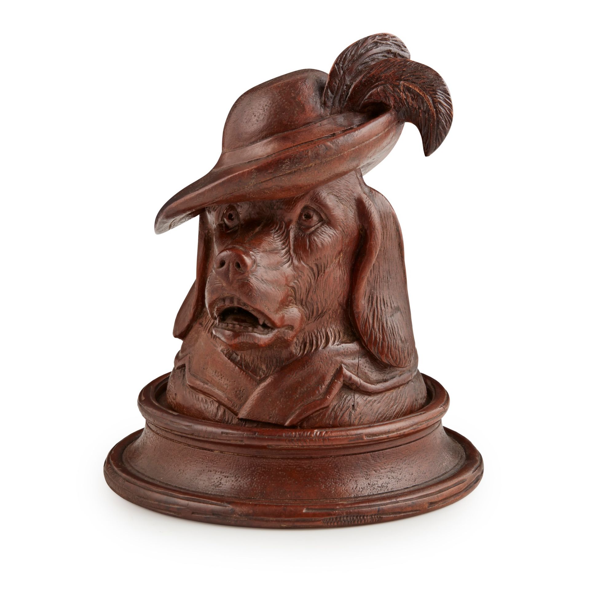 BLACK FOREST DOG-FORM INKWELL LATE 19TH/ EARLY 20TH CENTURY
