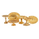 COLLECTION OF GILT AND ORMOLU DISHES 19TH CENTURY