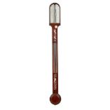Y WILLIAM IV ROSEWOOD AND MOTHER-OF-PEARL STICK BAROMETER EARLY 19TH CENTURY