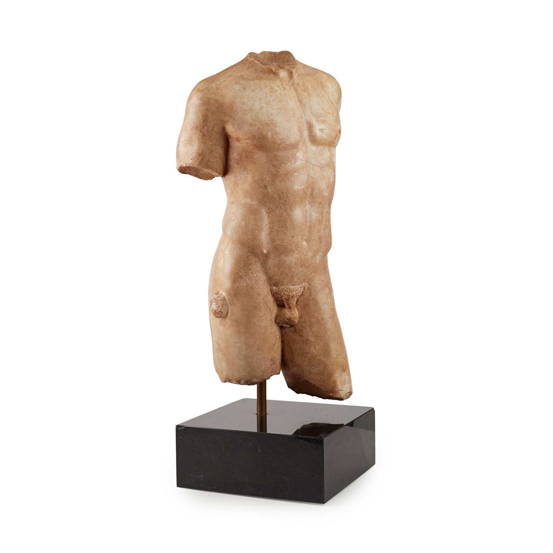 ◆ LIFE-SIZED ANCIENT ROMAN MARBLE TORSO OF A YOUNG MAN C. 1ST - 2ND CENTURY AD - Image 3 of 13