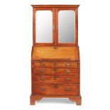 GEORGE II WALNUT BUREAU BOOKCASE MID 18TH CENTURY