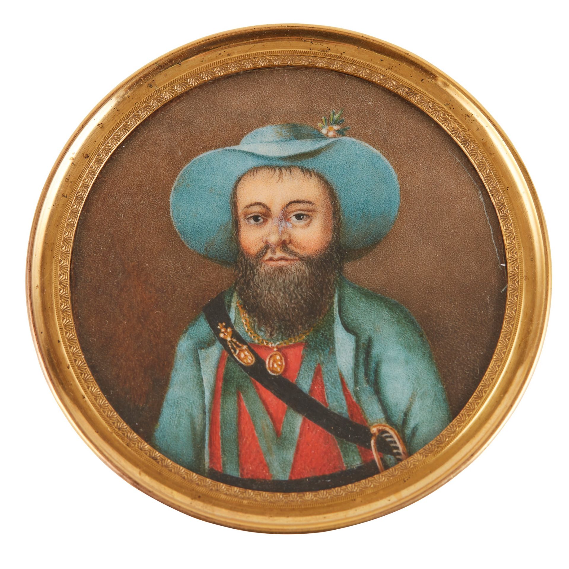 Y 19TH CENTURY CONTINENTAL SCHOOL, PORTRAIT MINIATURE OF ANDREAS HOFER IN THE MANNER OF