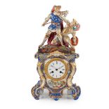 FRENCH JACOB PETIT PORCELAIN MANTEL CLOCK 19TH CENTURY