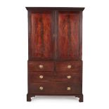 GEORGE III MAHOGANY LINEN PRESS LATE 18TH CENTURY