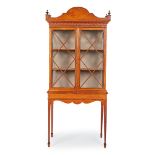 SHERATON REVIVAL SATINWOOD DISPLAY CABINET LATE 19TH CENTURY