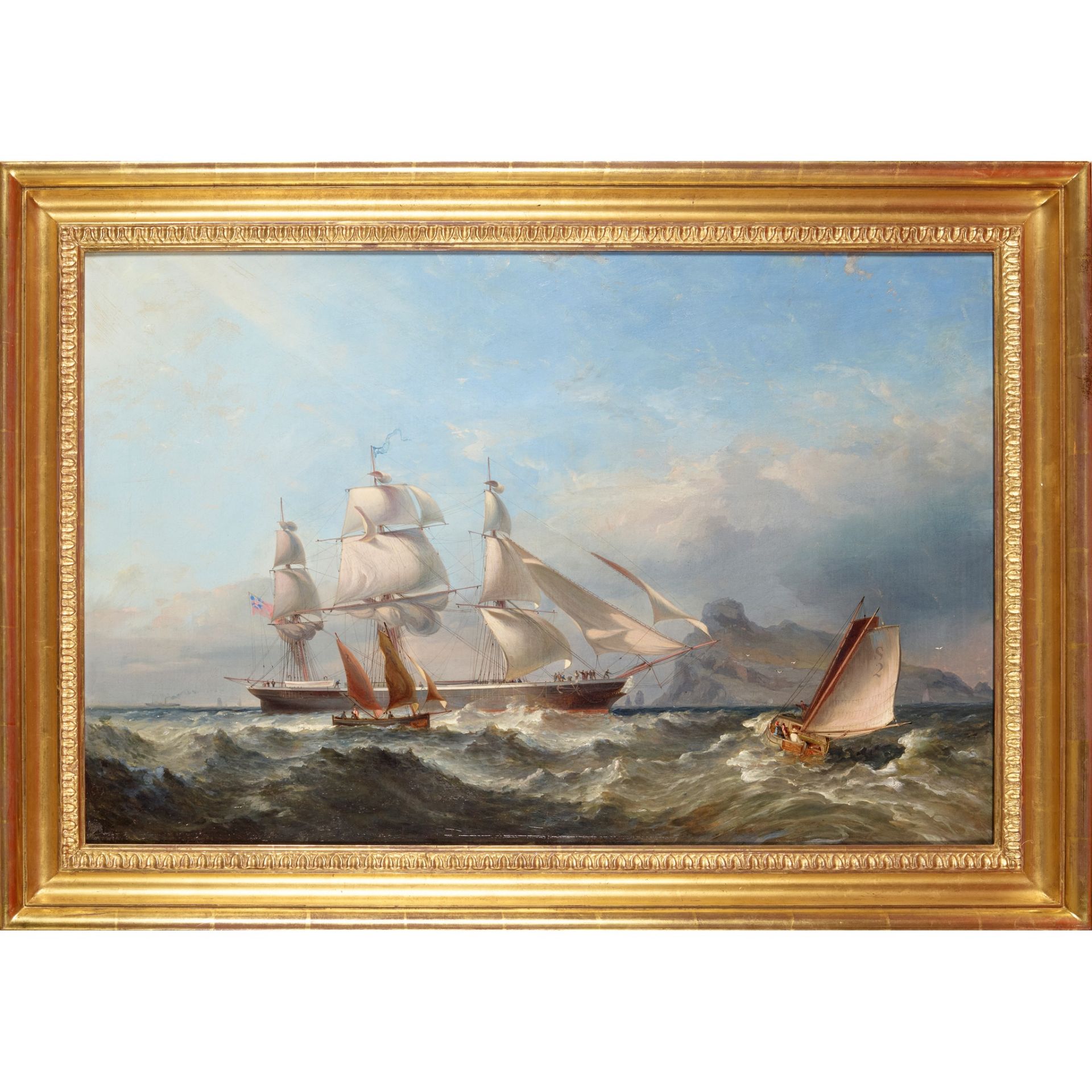 JAMES HARRIS OF SWANSEA (BRITISH 1810-1887) PICKING UP THE PILOT OFF WORMS HEAD - Bild 2 aus 3