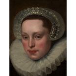 17TH CENTURY DUTCH SCHOOL PORTRAIT STUDY OF YOUNG WOMAN WITH A RUFF COLLAR