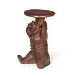 BLACK FOREST CARVED BEAR PIANO STOOL LATE 19TH CENTURY