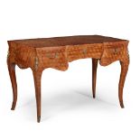 LOUIS XV STYLE KINGWOOD AND AMARANTH PARQUETRY BUREAU PLAT 19TH CENTURY