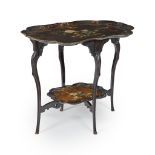 EARLY VICTORIAN PAPIER MÂCHÉ TWO TIER TRAY TABLE MID 19TH CENTURY