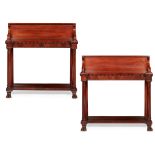 PAIR OF WILLIAM IV MAHOGANY HALL TABLES EARLY 19TH CENTURY