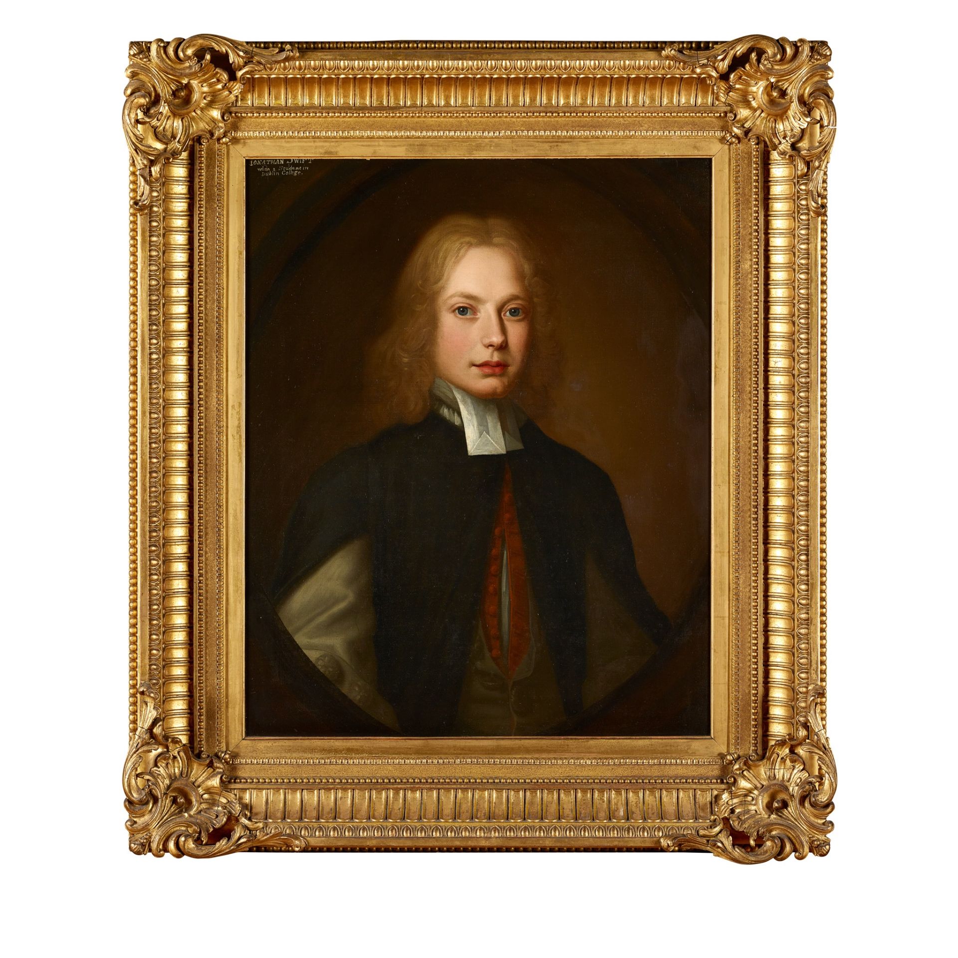 ◆ ATTRIBUTED TO THOMAS POOLEY (IRISH 1646-1723) HALF LENGTH PORTRAIT OF JONATHAN SWIFT AS A STUDENT - Image 2 of 6