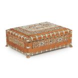 Y INDIAN VIZAGAPATAM SANDALWOOD AND IVORY JEWELLERY BOX LATE 19TH CENTURY