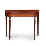 REGENCY MAHOGANY AND SATINWOOD TEA TABLE EARLY 19TH CENTURY