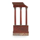 ITALIAN GRAND TOUR STYLE MAHOGANY MODEL OF ROMAN RUINS OF RECENT MANUFACTURE