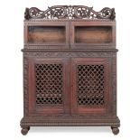 ANGLO-INDIAN CARVED HARDWOOD CABINET 19TH CENTURY
