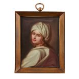 GERMAN PORCELAIN PLAQUE, BEATRICE CENCI, AFTER GUIDO RENI 19TH CENTURY