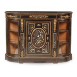 VICTORIAN EBONISED, PIETRA DURA, AND GILT METAL MOUNTED SIDE CABINET MID 19TH CENTURY