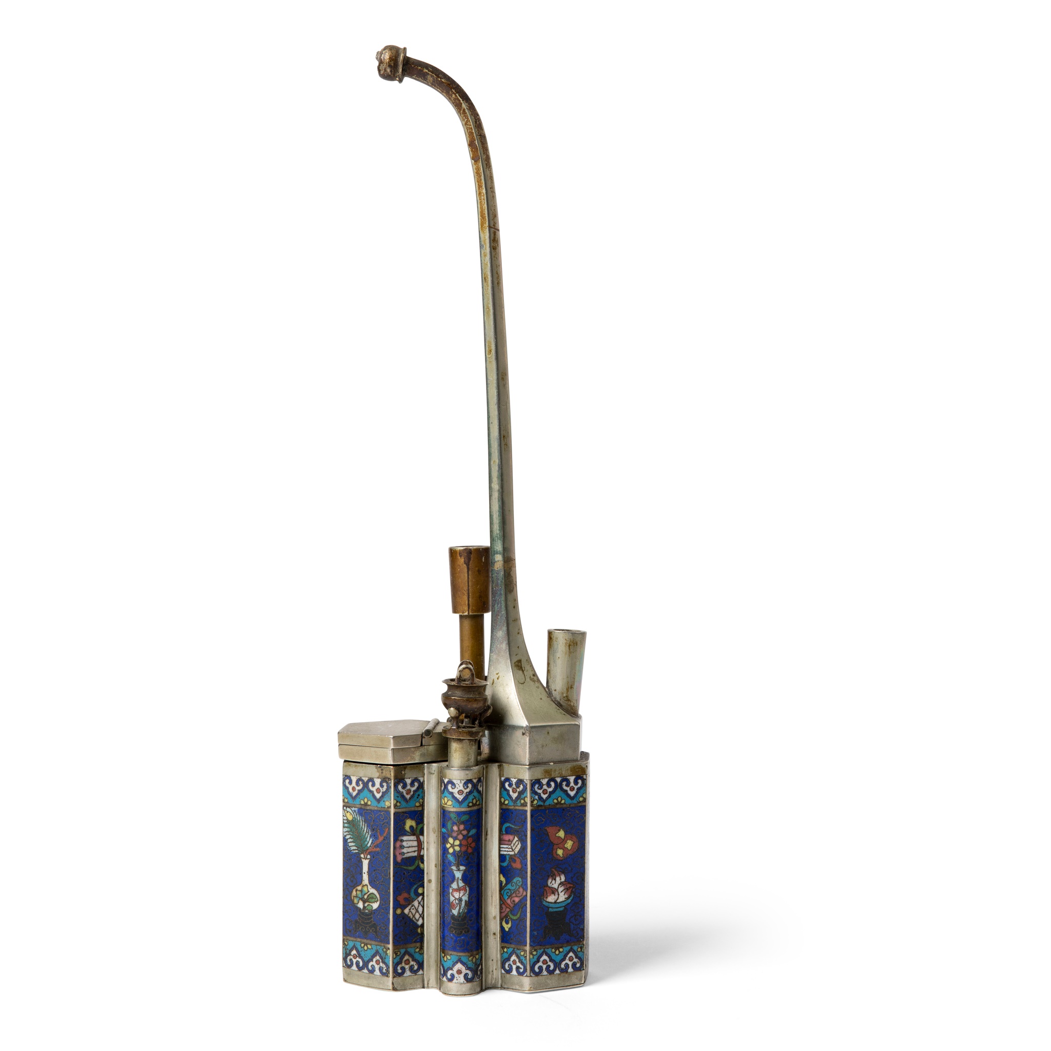 PAKTONG CLOISONNÉ ENAMEL WATER PIPE LATE QING DYNASTY-REPUBLIC PERIOD, 19TH-20TH CENTURY