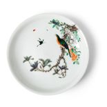 FAMILLE VERTE 'BIRD AND BUTTERFLY' PLATE 19TH-20TH CENTURY