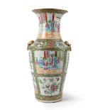 CANTON FAMILLE ROSE BALUSTER VASE QING DYNASTY, 19TH CENTURY