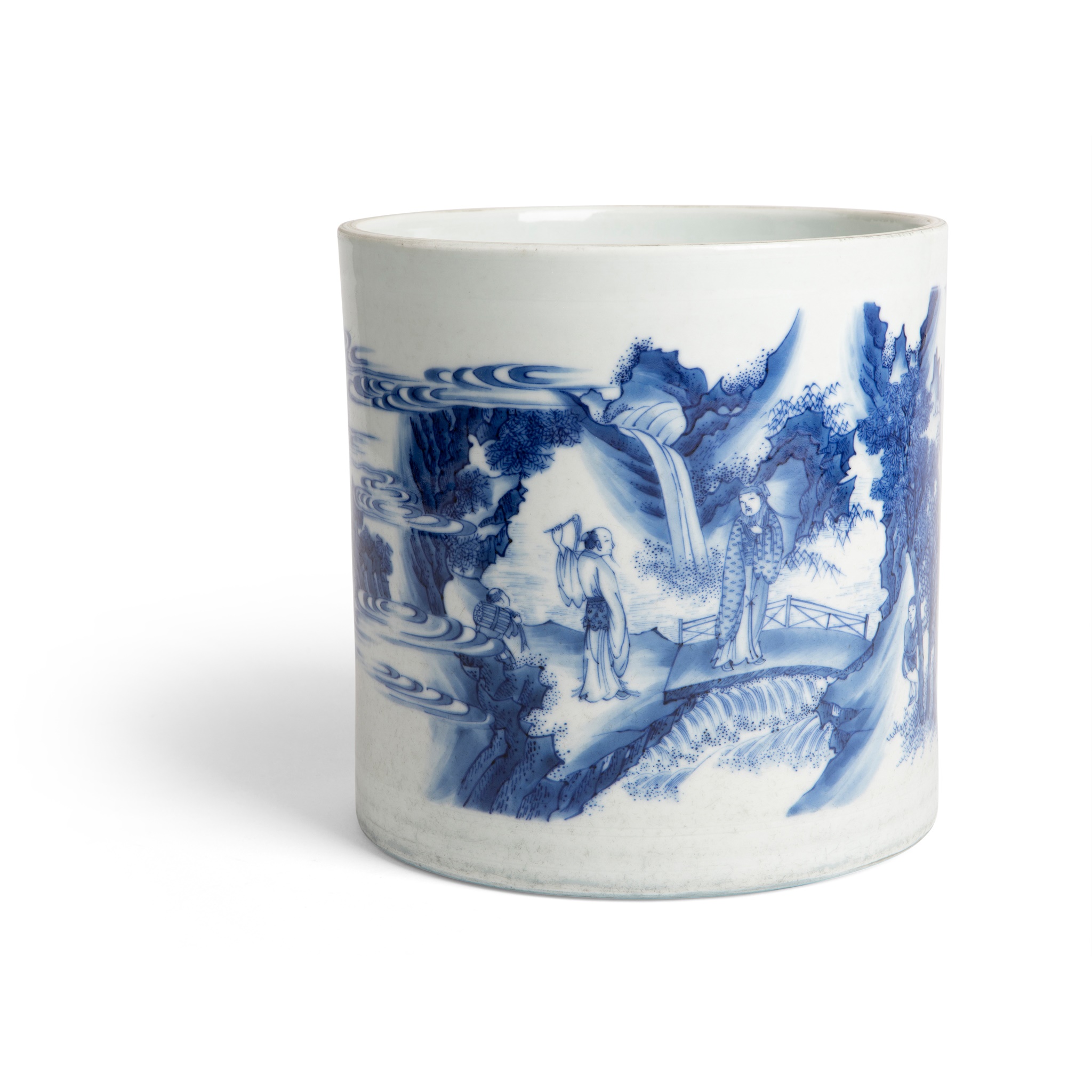 BLUE AND WHITE 'SEVEN SAGES' BRUSH POT TRANSITIONAL PERIOD, 17TH CENTURY - Image 2 of 2