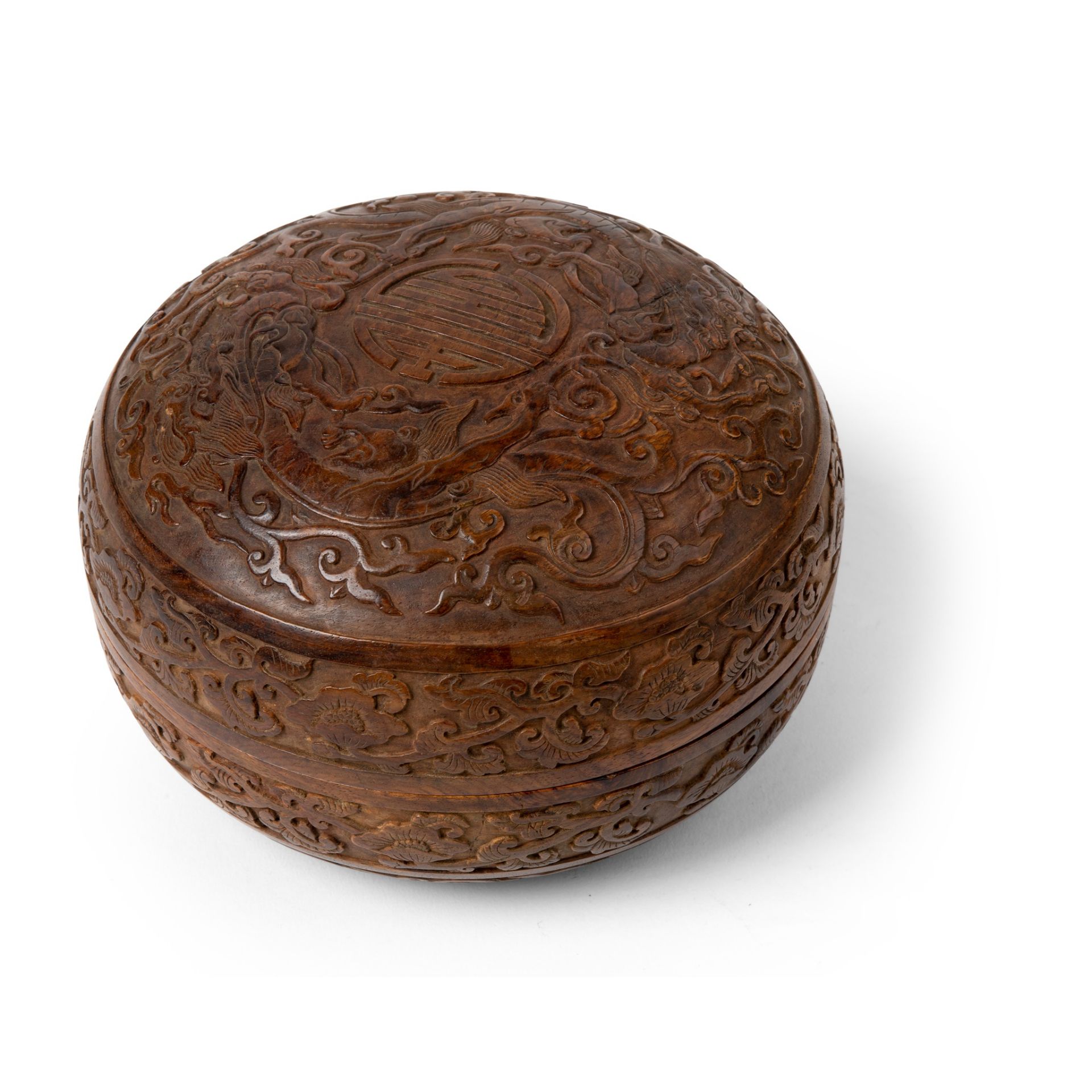 HUANGHUALI CARVED 'DRAGON' CIRCULAR BOX AND COVER QING DYNASTY, 18TH CENTURY - Image 2 of 3