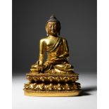 GILT BRONZE FIGURE OF BUDDHA MING DYNASTY, YONGLE MARK