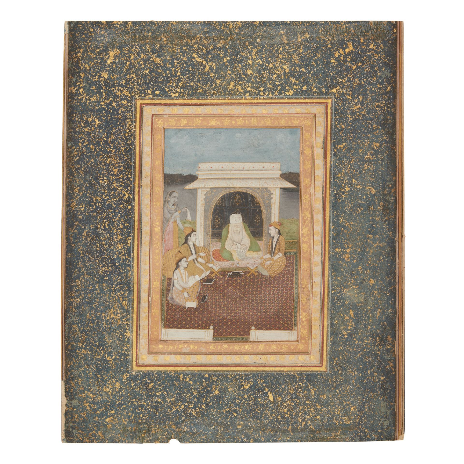 A SCHOLAR TEACHING MAIDENS ON A TERRACE LATE MUGHAL, 18TH/ 19TH CENTURY