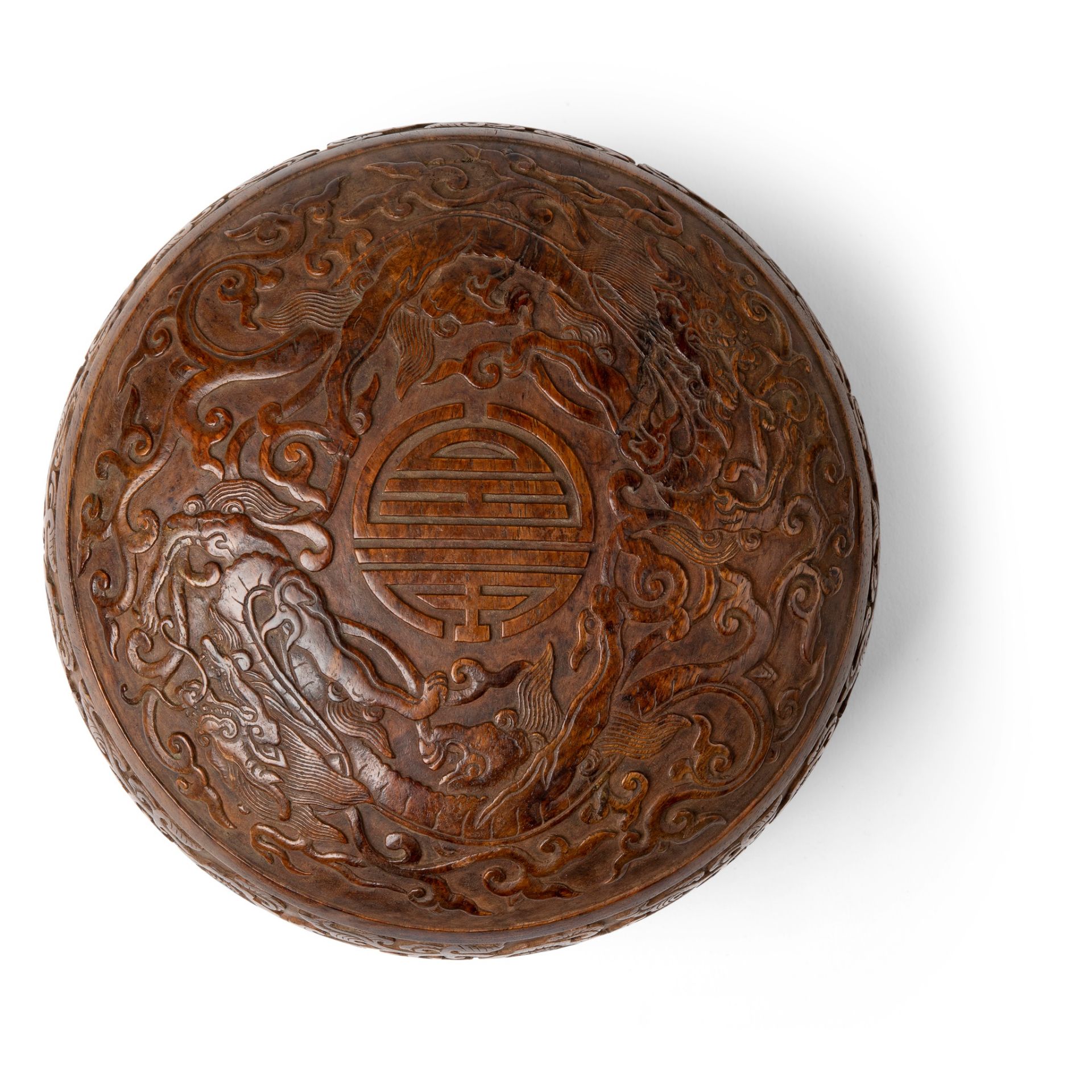 HUANGHUALI CARVED 'DRAGON' CIRCULAR BOX AND COVER QING DYNASTY, 18TH CENTURY - Image 3 of 3