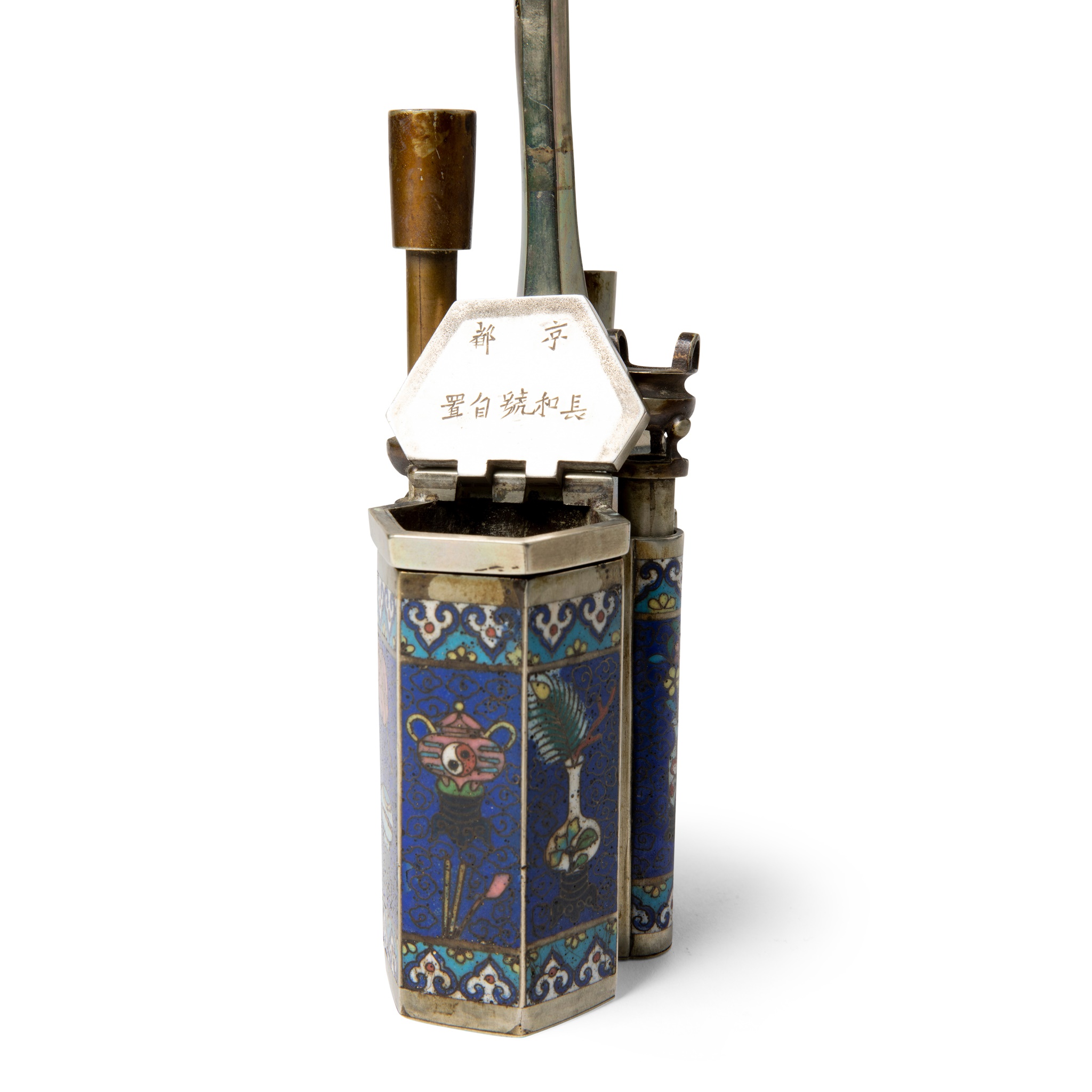 PAKTONG CLOISONNÉ ENAMEL WATER PIPE LATE QING DYNASTY-REPUBLIC PERIOD, 19TH-20TH CENTURY - Image 2 of 2