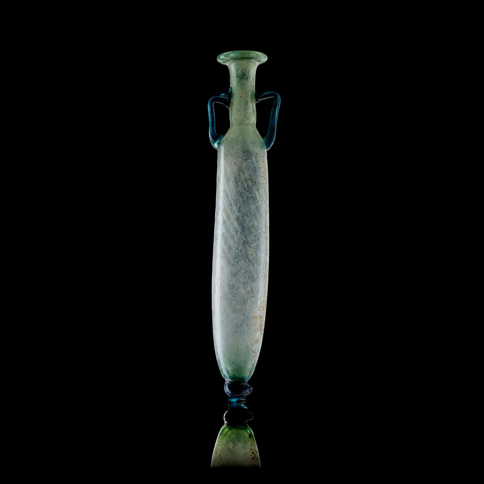 LARGE ROMAN GLASS FLASK EUROPE OR NEAR EAST, 3RD - 4TH CENTURY A.D.