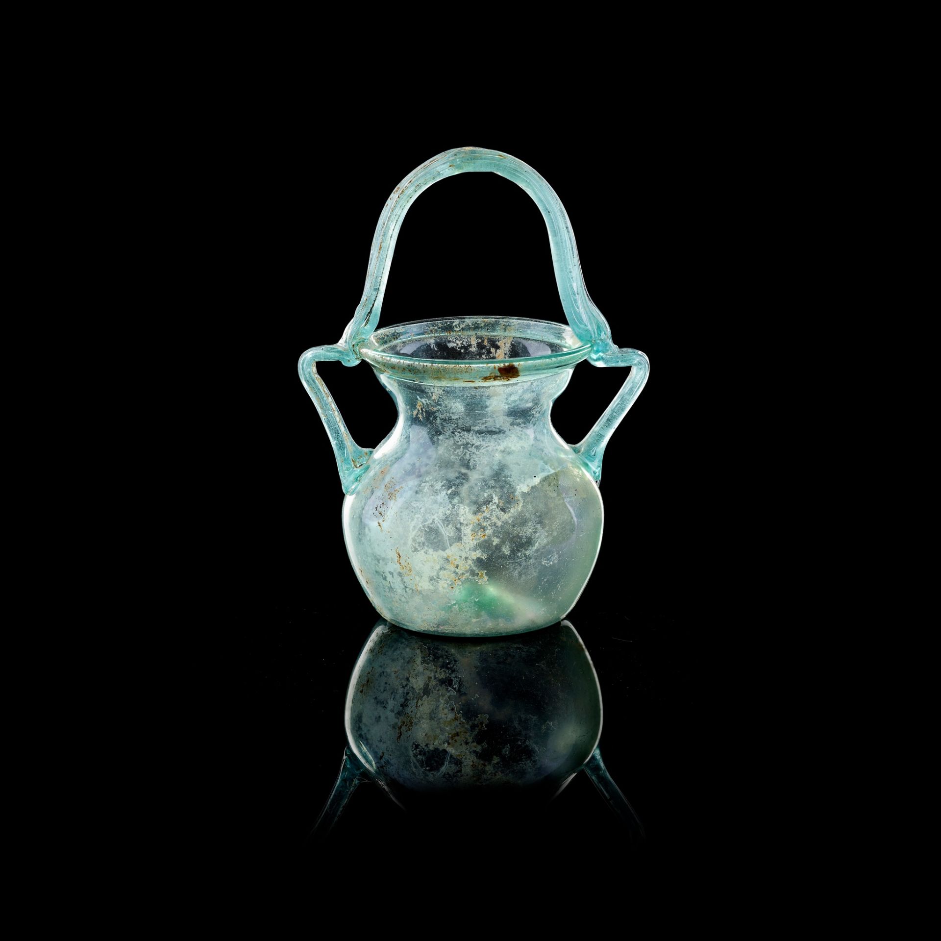 ROMAN GLASS BASKET JAR NEAR EAST, 4TH CENTURY A.D.