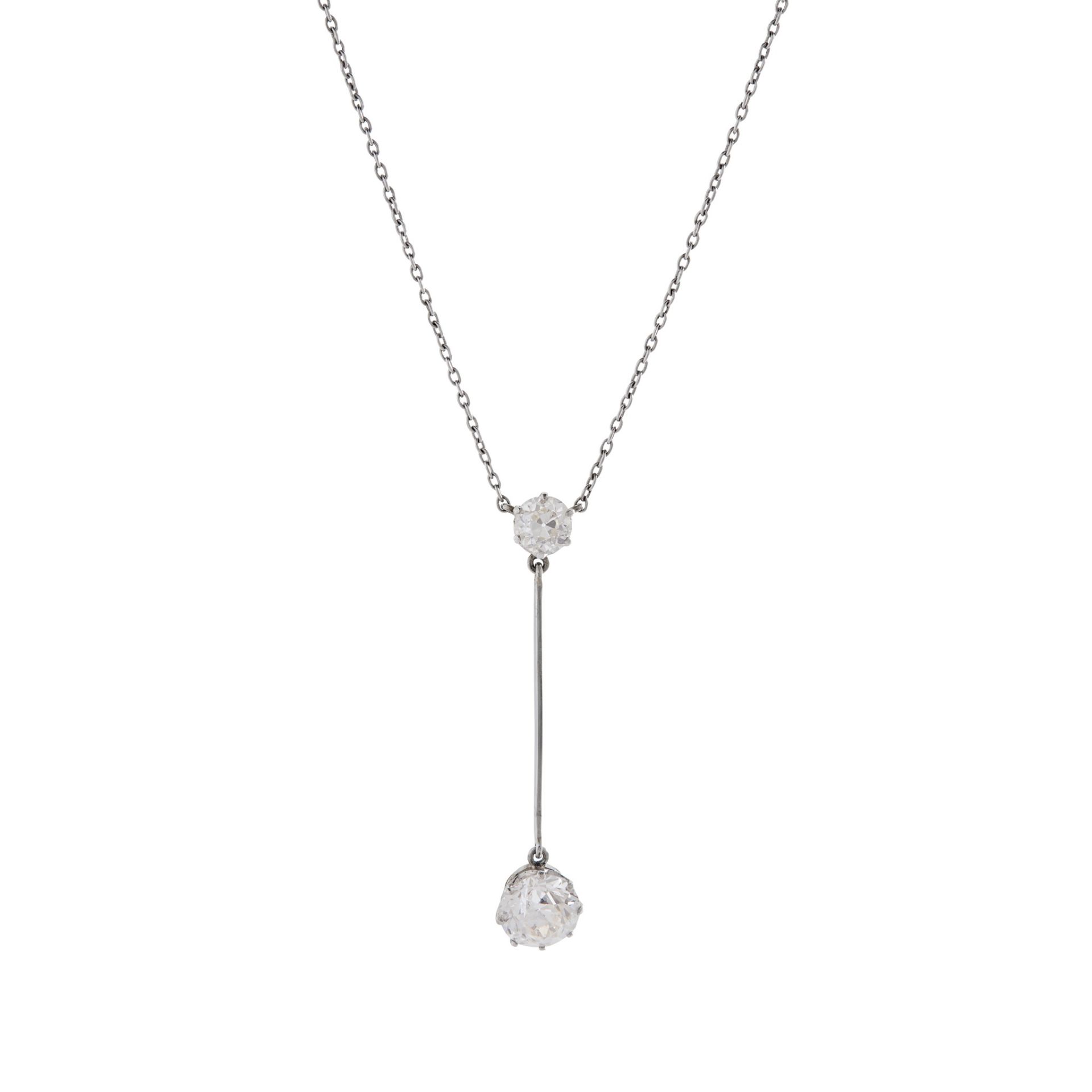 A diamond two-stone pendant