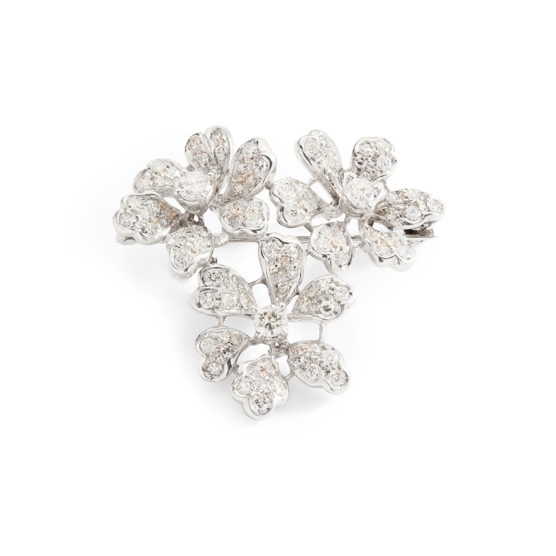 A diamond floral brooch - Image 2 of 2