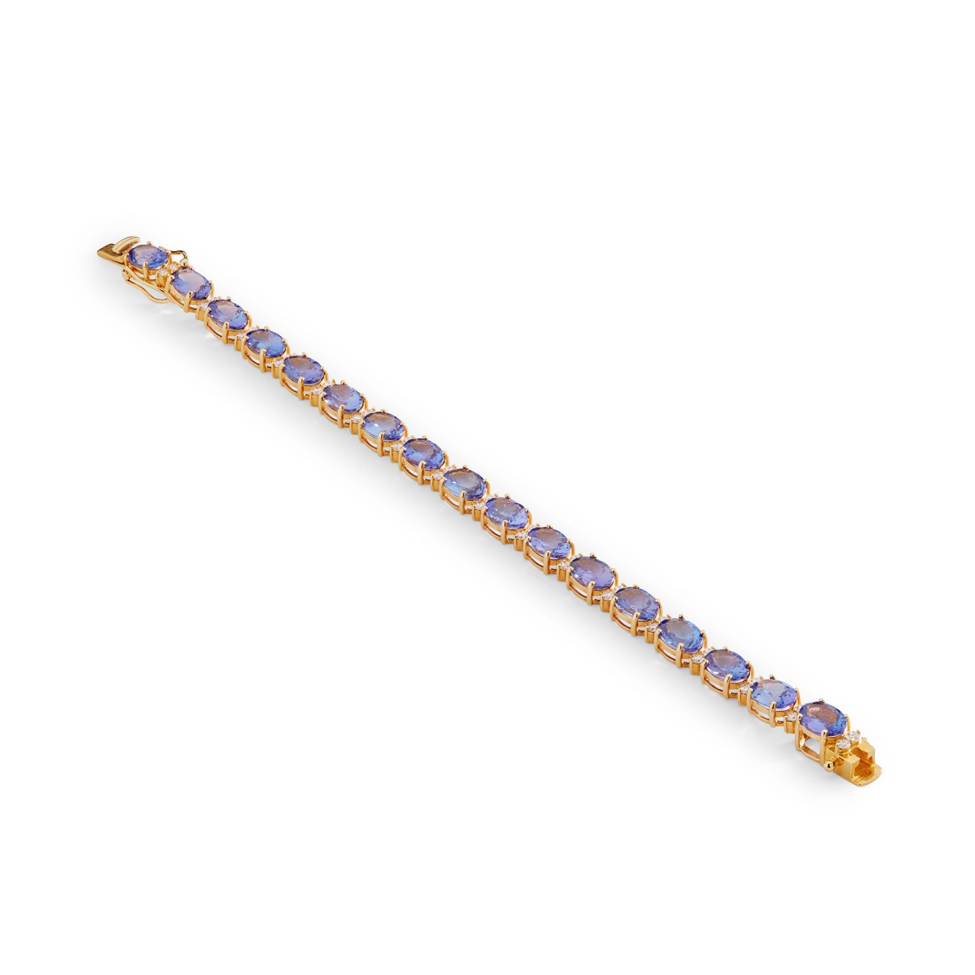 A Tanzanite and diamond bracelet